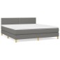 vidaXL Cama box spring con colchón tela gris oscuro 180x200 cm vidaXL Cama box spring con colchón tela gris oscuro 180x200 cm