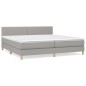vidaXL Cama box spring con colchón tela gris claro 200x200 cm vidaXL Cama box spring con colchón tela gris claro 200x200 cm