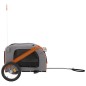 vidaXL Remolque de bicicleta mascotas hierro tela Oxford naranja negro