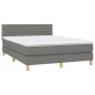 vidaXL Cama box spring con colchón tela gris oscuro 140x190 cm vidaXL Cama box spring con colchón tela gris oscuro 140x190 cm