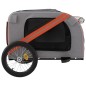 vidaXL Remolque de bicicleta mascotas hierro tela Oxford naranja negro