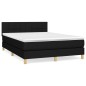 vidaXL Cama box spring con colchón tela negro 140x200 cm vidaXL Cama box spring con colchón tela negro 140x200 cm