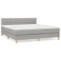 vidaXL Cama box spring con colchón tela gris claro 180x200 cm vidaXL Cama box spring con colchón tela gris claro 180x200 cm