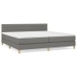vidaXL Cama box spring con colchón tela gris oscuro 200x200 cm vidaXL Cama box spring con colchón tela gris oscuro 200x200 cm