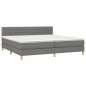 vidaXL Cama box spring con colchón tela gris oscuro 200x200 cm vidaXL Cama box spring con colchón tela gris oscuro 200x200 cm