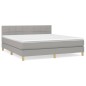 vidaXL Cama box spring con colchón tela gris claro 160x200 cm vidaXL Cama box spring con colchón tela gris claro 160x200 cm