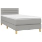 vidaXL Cama box spring con colchón tela gris claro 100x200 cm vidaXL Cama box spring con colchón tela gris claro 100x200 cm
