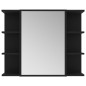 vidaXL Armario de espejo de baño contrachapada negro 80x20,5x64 cm