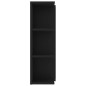 vidaXL Armario de espejo de baño contrachapada negro 80x20,5x64 cm