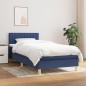 vidaXL Cama box spring con colchón tela azul 90x190 cm vidaXL Cama box spring con colchón tela azul 90x190 cm