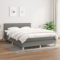 vidaXL Cama box spring con colchón tela gris oscuro 140x190 cm vidaXL Cama box spring con colchón tela gris oscuro 140x190 cm
