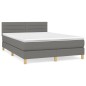 vidaXL Cama box spring con colchón tela gris oscuro 140x190 cm vidaXL Cama box spring con colchón tela gris oscuro 140x190 cm