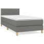 vidaXL Cama box spring con colchón tela gris oscuro 80x200 cm