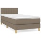 vidaXL Cama box spring con colchón tela gris taupe 100x200 cm