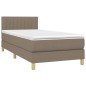vidaXL Cama box spring con colchón tela gris taupe 100x200 cm
