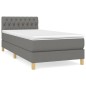 vidaXL Cama box spring con colchón tela gris oscuro 90x200 cm