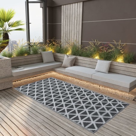 vidaXL Alfombra de exterior PP negro 190x290 cm