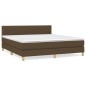 vidaXL Cama box spring con colchón tela marrón oscuro 160x200 cm vidaXL Cama box spring con colchón tela marrón oscuro 160x200 cm