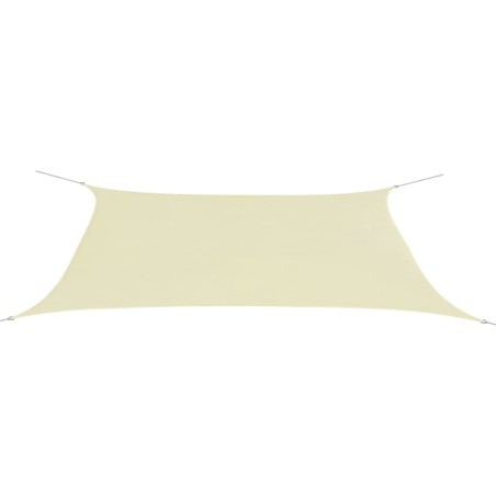 vidaXL Toldo de vela rectangular tela Oxford color crema 4x6 m 