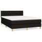 vidaXL Cama box spring con colchón tela negro 140x190 cm vidaXL Cama box spring con colchón tela negro 140x190 cm