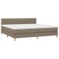 vidaXL Cama box spring con colchón tela gris taupe 200x200 cm vidaXL Cama box spring con colchón tela gris taupe 200x200 cm