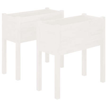 vidaXL Jardineras 2 uds madera maciza de pino blanco 70x31x70 cm