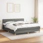 vidaXL Cama box spring con colchón tela gris oscuro 160x200 cm vidaXL Cama box spring con colchón tela gris oscuro 160x200 cm