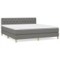 vidaXL Cama box spring con colchón tela gris oscuro 160x200 cm vidaXL Cama box spring con colchón tela gris oscuro 160x200 cm