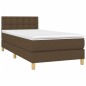 vidaXL Cama box spring con colchón tela marrón oscuro 90x190 cm vidaXL Cama box spring con colchón tela marrón oscuro 90x190 cm