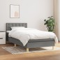 vidaXL Cama box spring con colchón tela gris oscuro 90x190 cm vidaXL Cama box spring con colchón tela gris oscuro 90x190 cm