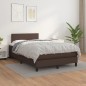 vidaXL Cama box spring con colchón cuero sintético marrón 120x200 cm
