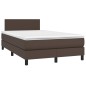 vidaXL Cama box spring con colchón cuero sintético marrón 120x200 cm