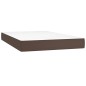 vidaXL Cama box spring con colchón cuero sintético marrón 120x200 cm