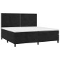 vidaXL Cama box spring colchón y LED terciopelo negro 200x200 cm vidaXL Cama box spring colchón y LED terciopelo negro 200x200 cm