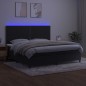 vidaXL Cama box spring colchón y LED terciopelo negro 200x200 cm vidaXL Cama box spring colchón y LED terciopelo negro 200x200 cm
