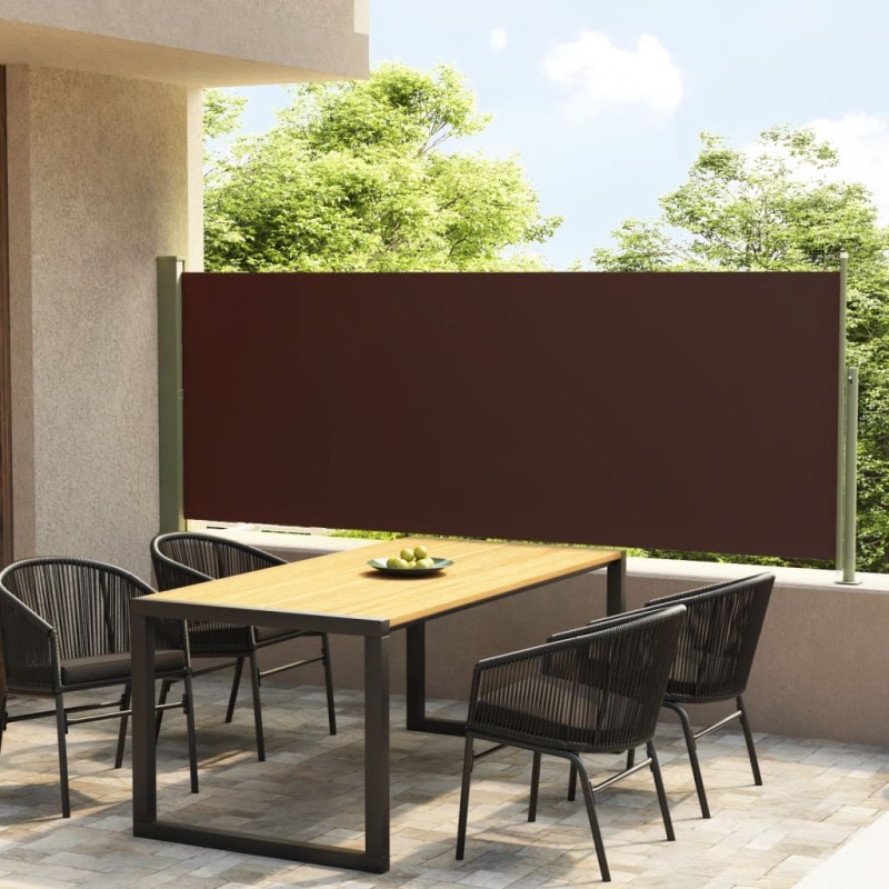 vidaXL Toldo lateral retráctil de jardín marrón 140x300 cm vidaXL Toldo lateral retráctil de jardín marrón 140x300 cm
