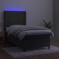 vidaXL Cama box spring colchón y LED terciopelo gris oscuro 100x200 cm vidaXL Cama box spring colchón y LED terciopelo gris oscuro 100x200 cm