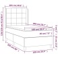 vidaXL Cama box spring colchón y LED terciopelo gris oscuro 100x200 cm vidaXL Cama box spring colchón y LED terciopelo gris oscuro 100x200 cm
