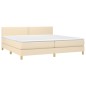 vidaXL Cama box spring con colchón y LED tela crema 200x200 cm vidaXL Cama box spring con colchón y LED tela crema 200x200 cm