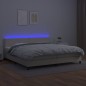 vidaXL Cama box spring colchón y LED cuero sintético crema 200x200 cm vidaXL Cama box spring colchón y LED cuero sintético crema 200x200 cm