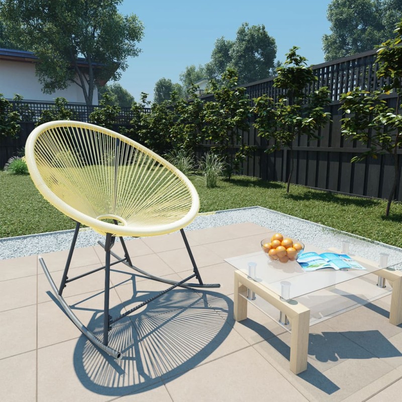 vidaXL Silla de jardín Acapulco ratán sintético beige vidaXL Silla de jardín Acapulco ratán sintético beige