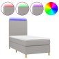 vidaXL Cama box spring colchón y luces LED tela gris claro 100x200 cm vidaXL Cama box spring colchón y luces LED tela gris claro 100x200 cm
