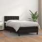 vidaXL Cama box spring con colchón cuero sintético negro 90x190 cm