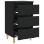 vidaXL Mesita de noche con patas de madera maciza negro 40x35x69 cm vidaXL Mesita de noche con patas de madera maciza negro 40x35x69 cm