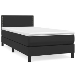 vidaXL Cama box spring con colchón cuero sintético negro 80x200 cm