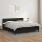 vidaXL Cama box spring con colchón cuero sintético negro 180x200 cm