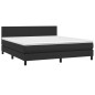vidaXL Cama box spring con colchón cuero sintético negro 180x200 cm