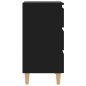 vidaXL Mesita de noche con patas de madera maciza negro 40x35x69 cm vidaXL Mesita de noche con patas de madera maciza negro 40x35x69 cm