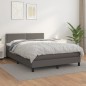 vidaXL Cama box spring con colchón cuero sintético gris 140x200 cm vidaXL Cama box spring con colchón cuero sintético gris 140x200 cm