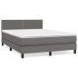 vidaXL Cama box spring con colchón cuero sintético gris 140x200 cm vidaXL Cama box spring con colchón cuero sintético gris 140x200 cm